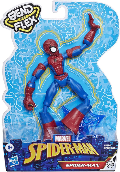 Spider-Man Marvel Bend and Flex Action Figure, 6-inch Flexible Toy, Includes Web Accessory, Ages 4 and Up