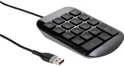 Targus USB Wire Numeric Keypad for Laptop Desktop Computer PC, Palm Size (AKP10EU), Black
