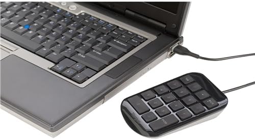 Targus USB Wire Numeric Keypad for Laptop Desktop Computer PC, Palm Size (AKP10EU), Black