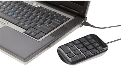Targus USB Wire Numeric Keypad for Laptop Desktop Computer PC, Palm Size (AKP10EU), Black