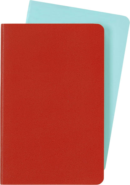 Moleskine Volant Journal, Soft Cover, Pocket (3.5" x 5.5") Plain/Blank, Coral Orange/Aqua Blue, 80 Pages (Set of 2