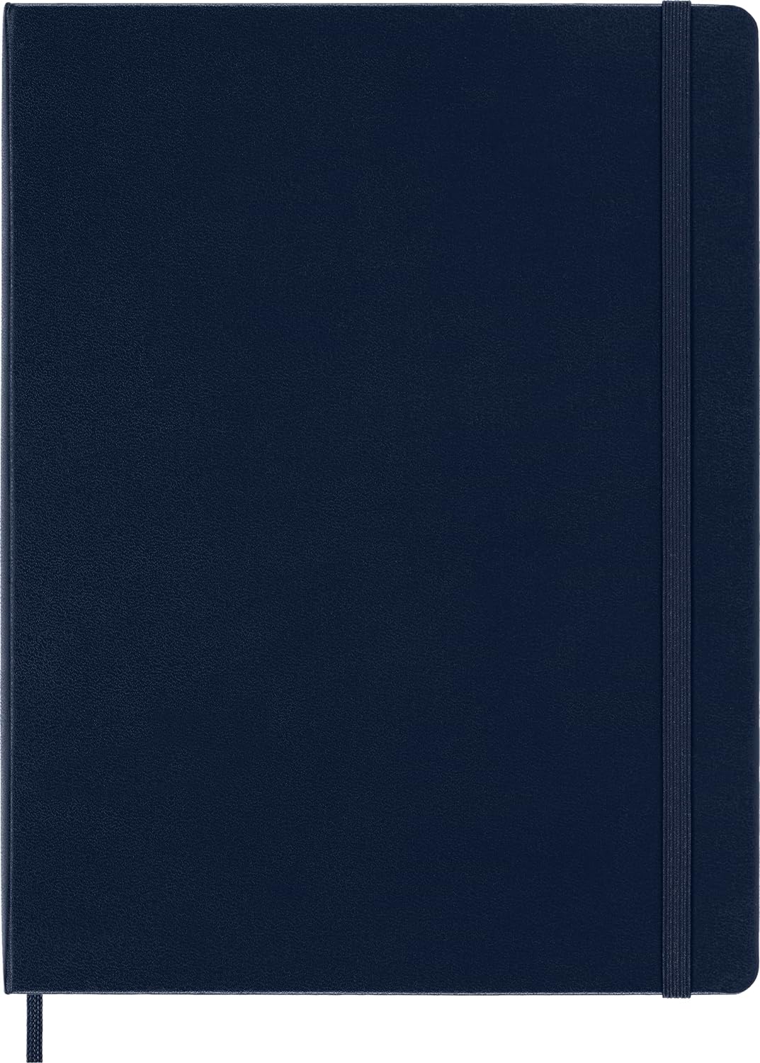 Moleskine Classic Plain Paper Notebook, Hard Cover and Elastic Closure Journal, Color Sapphire Blue, Size Extra Large 19 x 25 cm, 192 Pages