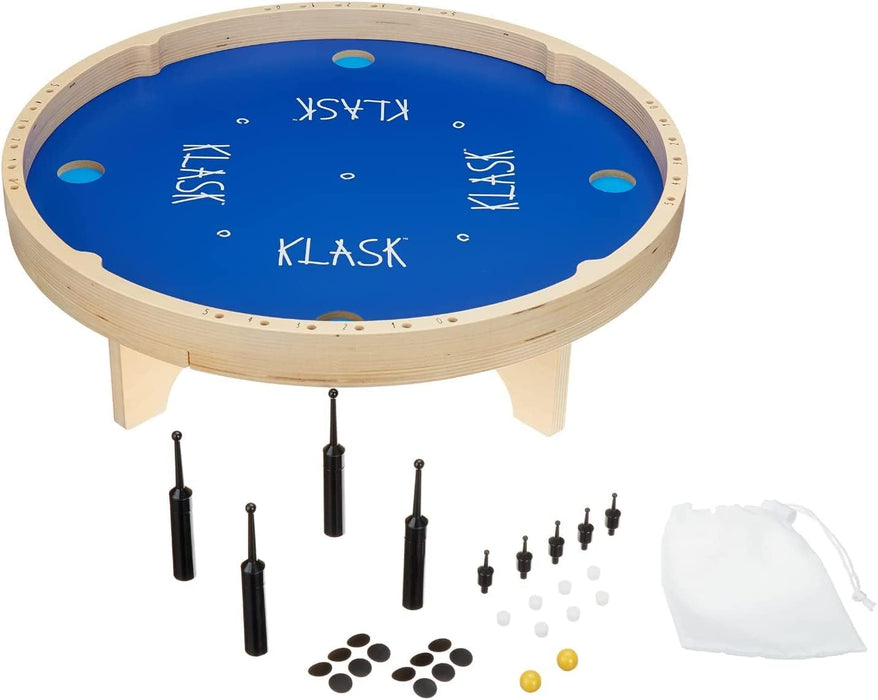 KLASK - Preisgekröntes Geschicklichkeitsspiel für 2, 4 Spieler - Brettspiel für Familie, Erwachsene und Kinder - Magnetspiel aus Holz ab 8 Jahren (Ersatzteile
