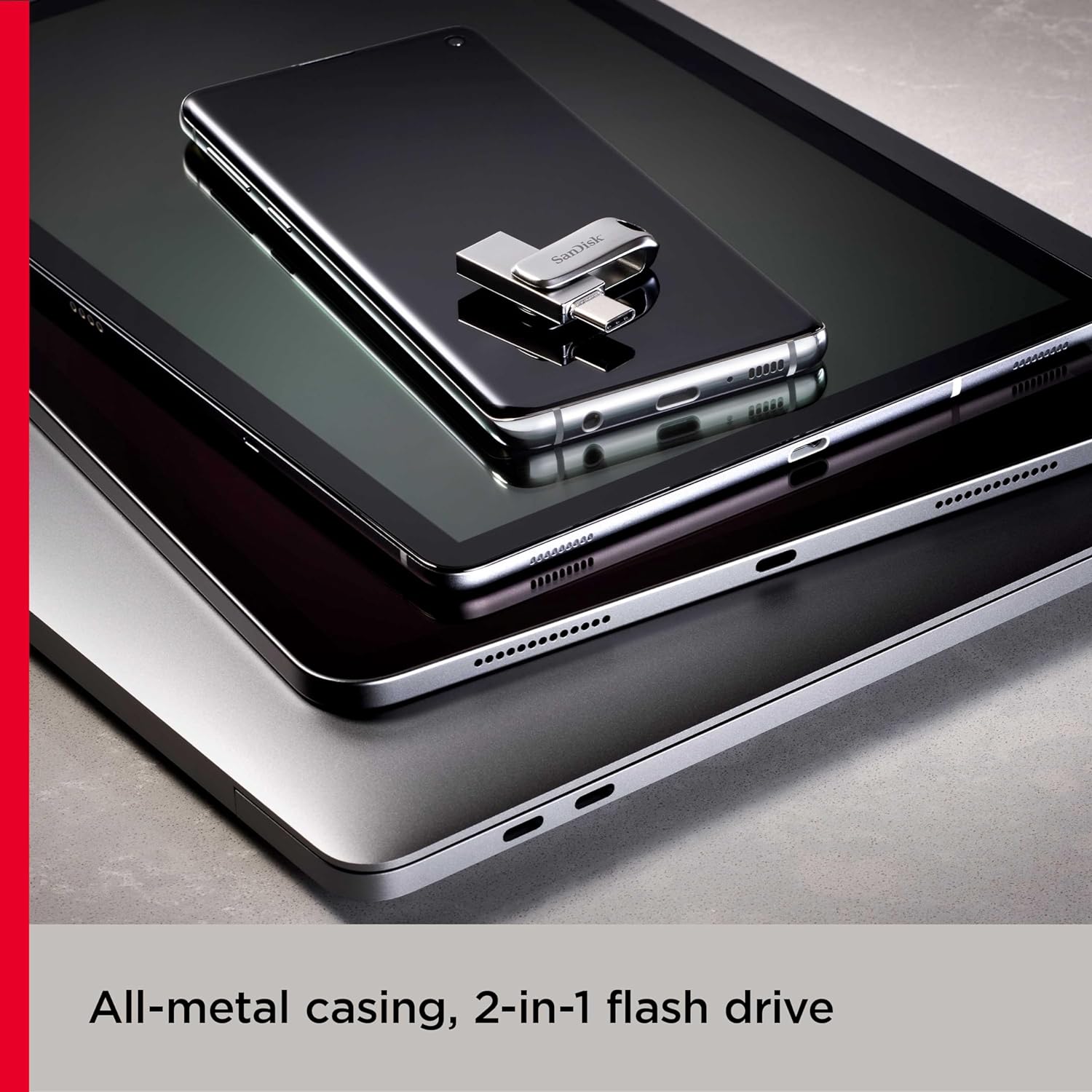SanDisk 32GB Ultra Dual Drive Luxe, USB Type-C Flash Drive all-metal, up to 150MB/s with reversible USB Type-C and USB Type-A connectors, for smartphones, tablets, Macs and computers