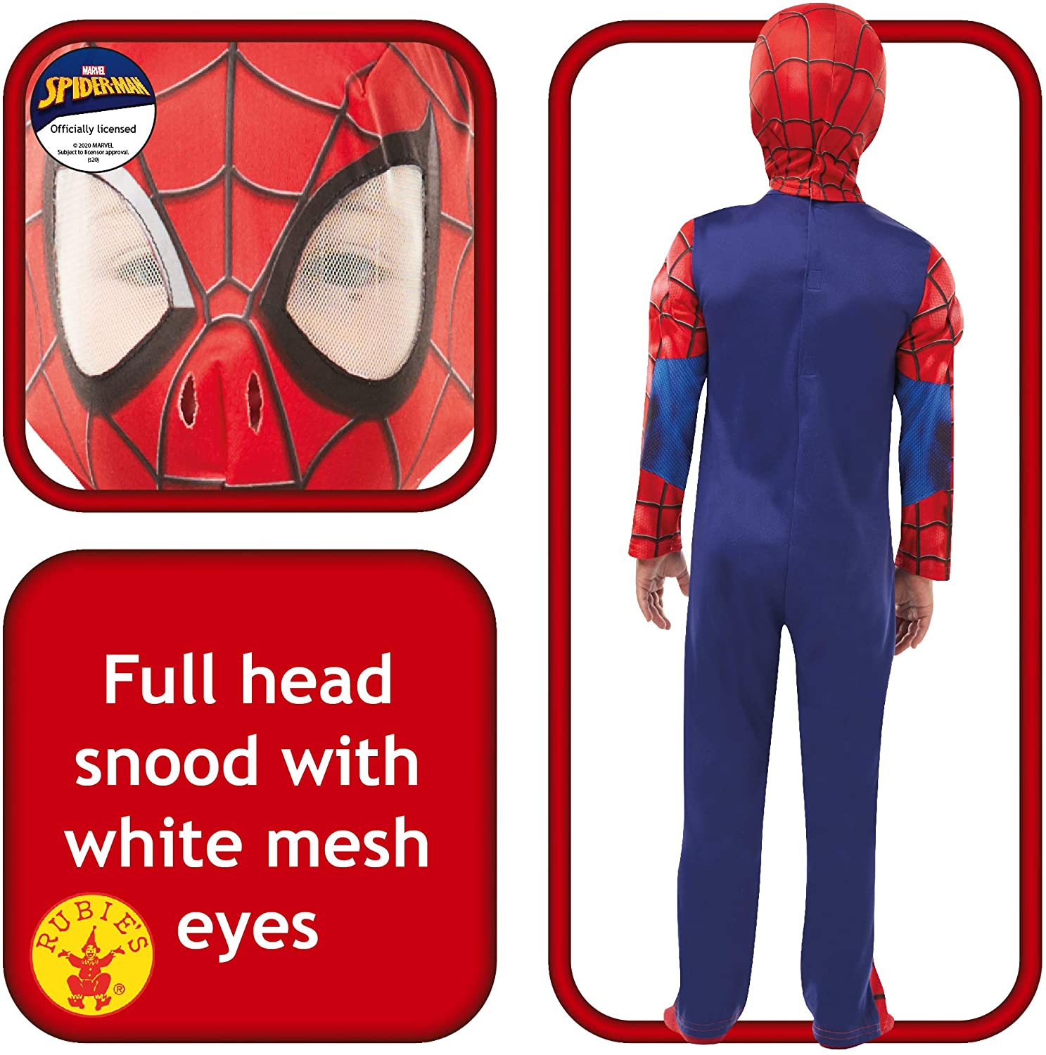 Rubie's Official Marvel Spider-Man Deluxe Childs Costume, Kids Superhero Fancy Dress 9-10 Years single
