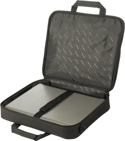 Targus Laptop Bag, Fits Laptop up to 15.6", Padded Adjustable Shoulder Strap, Compact and Lightweight, Multiple Pockets for Travel and Business - Black
