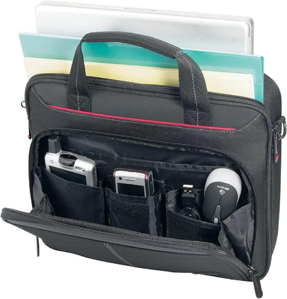 Targus Laptop Bag, Fits Laptop up to 15.6", Padded Adjustable Shoulder Strap, Compact and Lightweight, Multiple Pockets for Travel and Business - Black