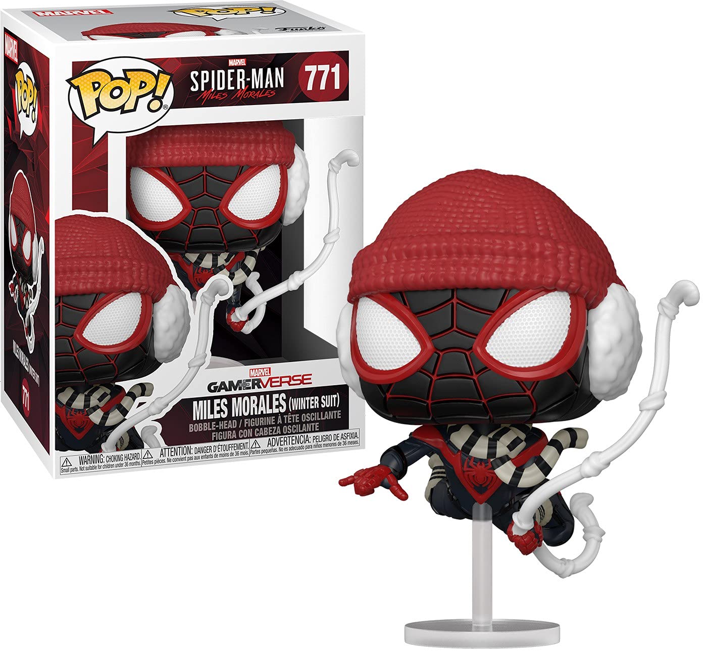 Funko POP! Games: Miles Morales - Winter Suit - Spider-man - Miles Morales Game - Collectable Vinyl Figure - Gift Idea - Official Merchandise - Toys for Kids & Adults - Video Games Fans