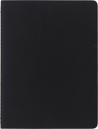 Moleskine X-Large Size 19 x 25 cm Subject Cahier Journal, Notebooks for Taking Notes, Cardboard Cover, Academic Page Layout, Colour Black and Cranberry Red, 160 Pages, Set of 2