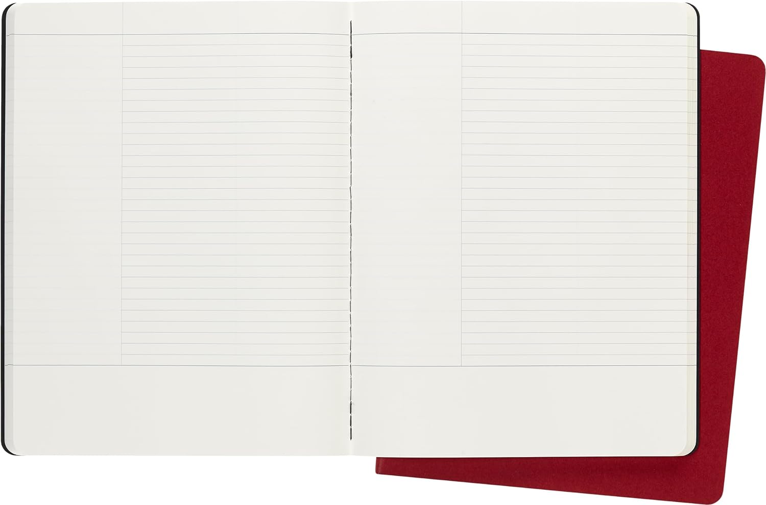 Moleskine X-Large Size 19 x 25 cm Subject Cahier Journal, Notebooks for Taking Notes, Cardboard Cover, Academic Page Layout, Colour Black and Cranberry Red, 160 Pages, Set of 2