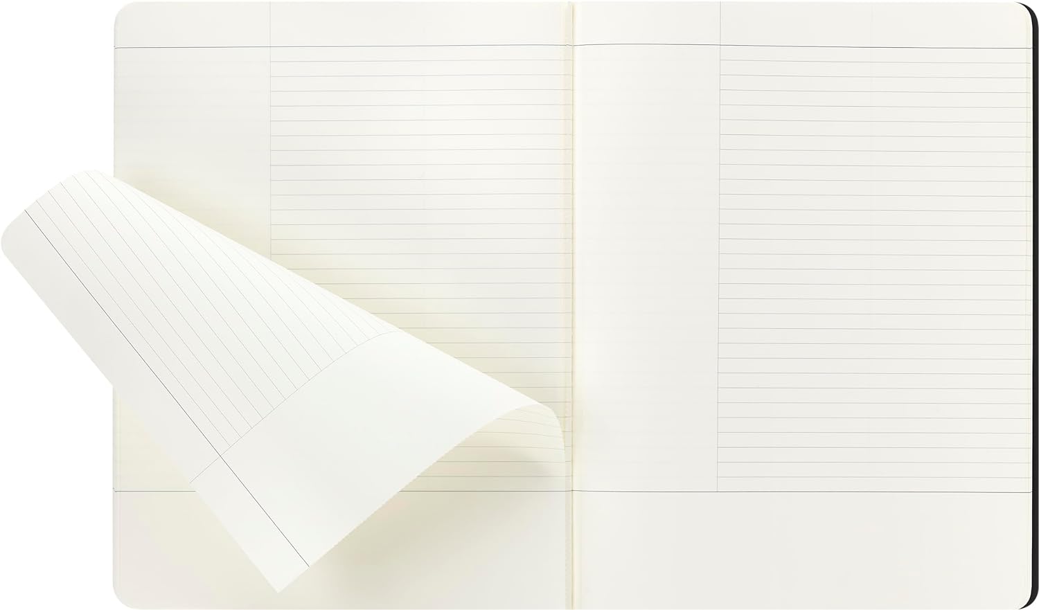 Moleskine X-Large Size 19 x 25 cm Subject Cahier Journal, Notebooks for Taking Notes, Cardboard Cover, Academic Page Layout, Colour Black and Cranberry Red, 160 Pages, Set of 2