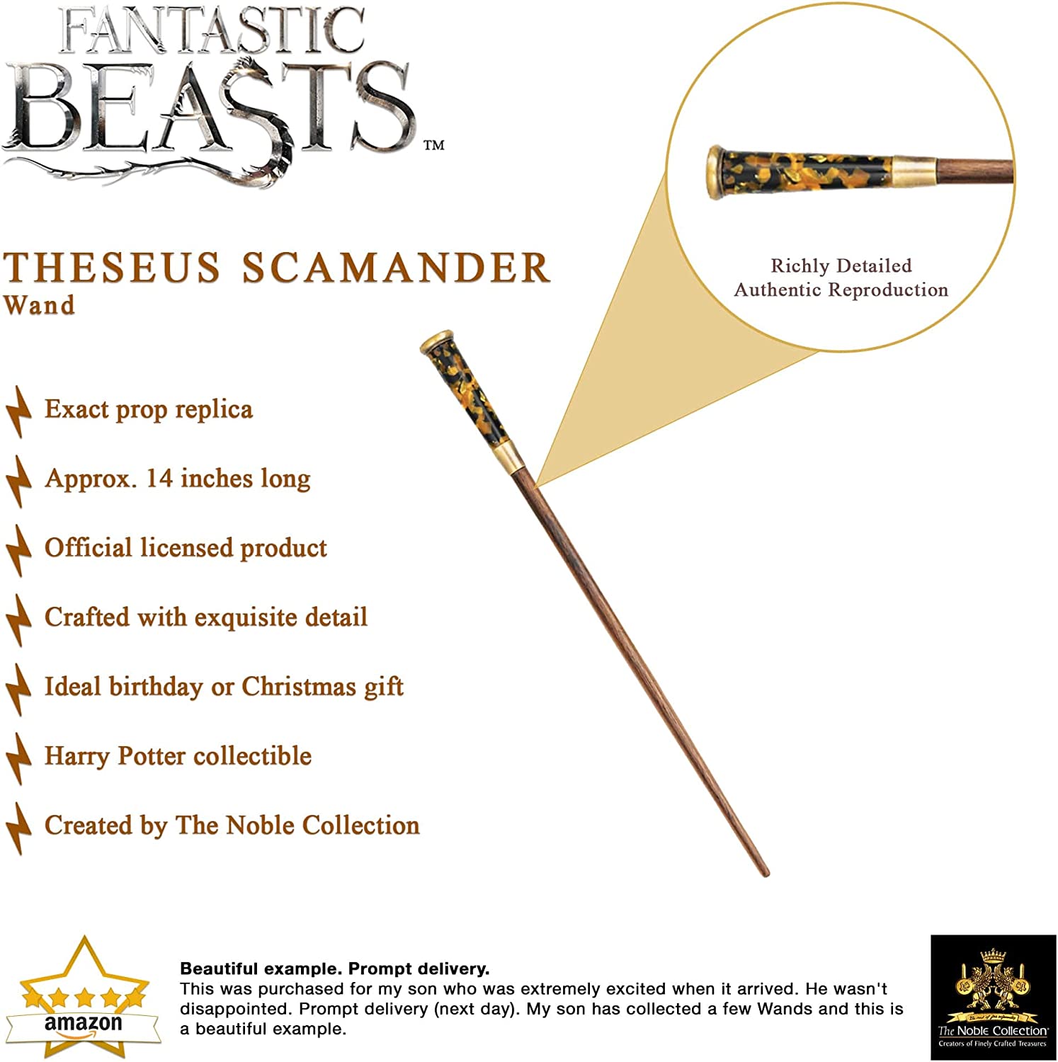 The Noble Collection Die edle Sammlung Theseus Scamander Wand (Fensterbox