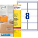 Avery Self Adhesive Clear Parcel Shipping Labels, Laser Printers, 8 Labels Per A4 Sheet, 200 labels, QuickPEEL (L7565), White