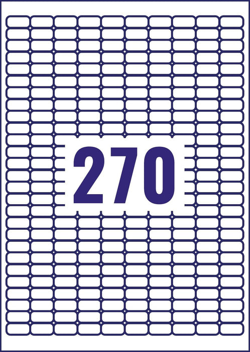 Avery J8659-25 Self-Adhesive Mini Filing Labels, 270 Labels Per A4 Sheet