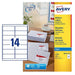 Avery Self Adhesive Address Mailing Labels, Inkjet Printers, 14 Labels Per A4 Sheet, 1400 labels, QuickDRY (J8163), White, 100 Sheets