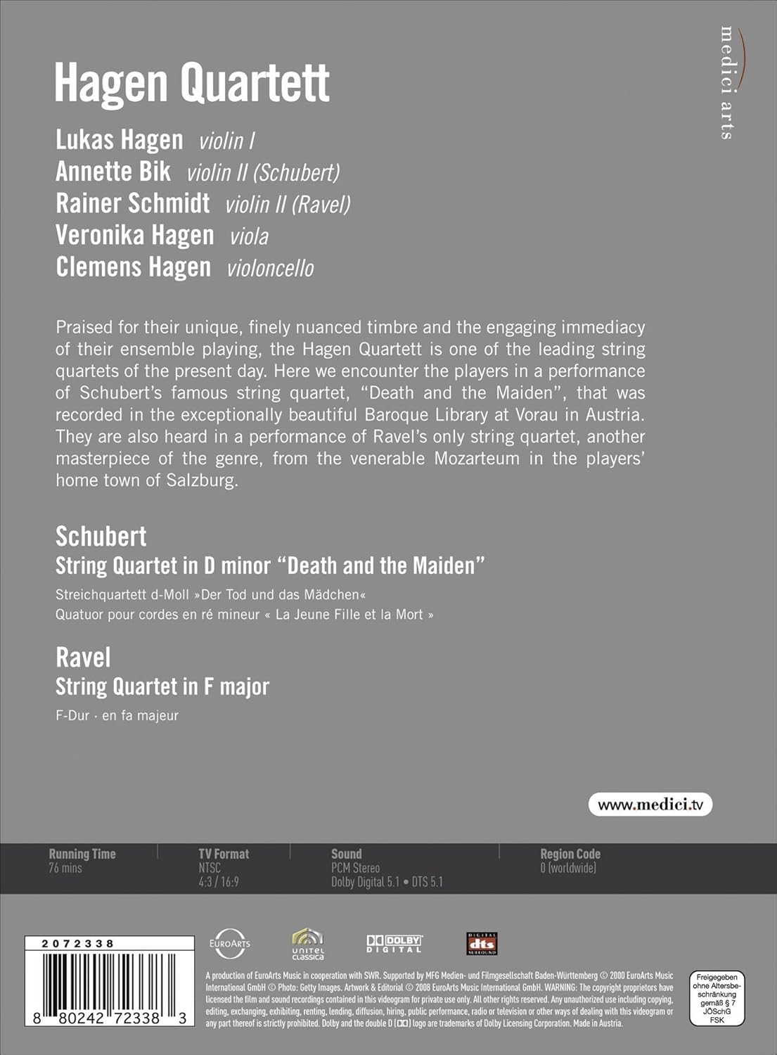 Hagen Quartett - Schubert und Ravel (NTSC