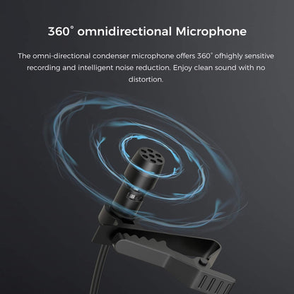 Mirfak Lavalier Microphone, Ideal Solution for Interview, Vlog, Live Stream, and Teaching, MC1