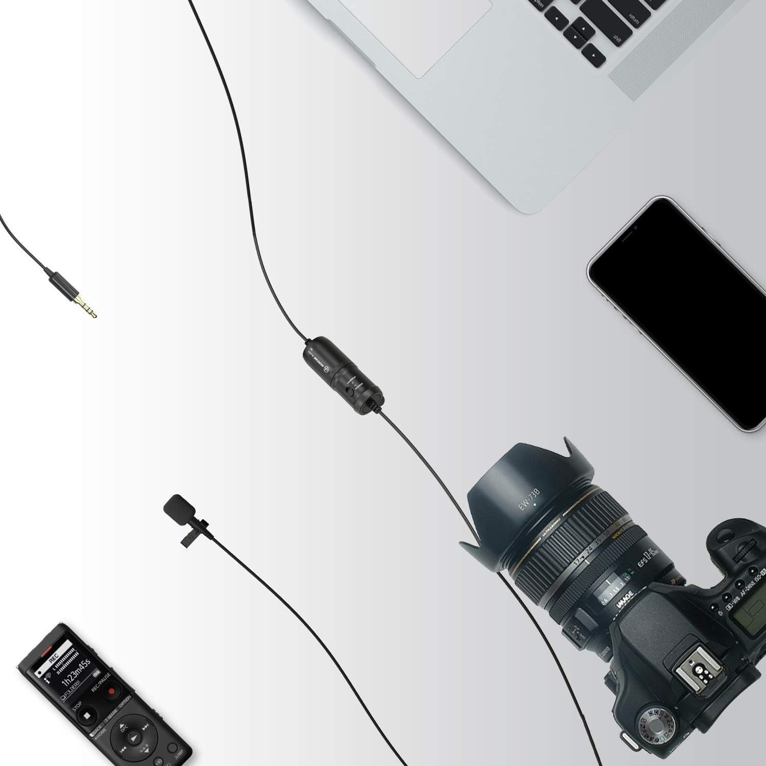 Mirfak Lavalier Microphone, Ideal Solution for Interview, Vlog, Live Stream, and Teaching, MC1