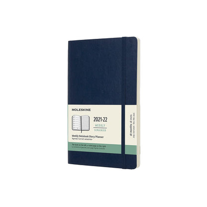 Moleskine - 18-Month Weekly Planner/Diary, Weekly Planner 2021/2022, Weekly Notebook with Soft Cover and Elastic Closure, Size Large 13 x 21 cm, Colour Sapphire Blue, 208 Pages