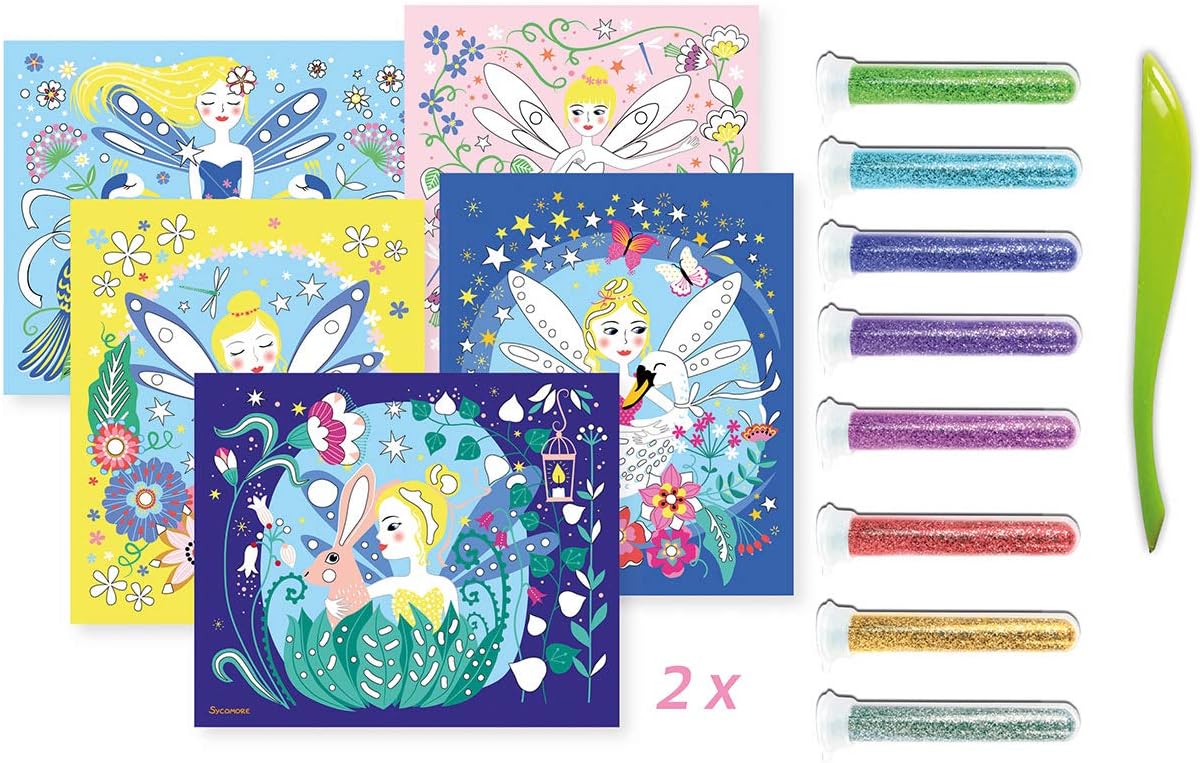Sycomore-CREA012 Artissimo-10 grafici a Fiocchi-Fate-Ricreazione Creativa Bambino-da 4 anni-CREA012-Sycomore, Colore Plusieurs Couleurs, Taglia Unica, CREA012