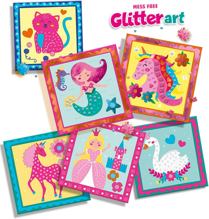 SES Creative- Mess-Free Glitter Art Set Arte con Brillantina Que no ensucia, Multicolor, M (14645