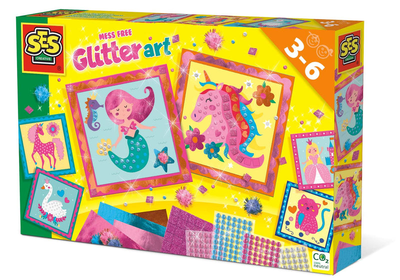 SES Creative- Mess-Free Glitter Art Set Arte con Brillantina Que no ensucia, Multicolor, M (14645