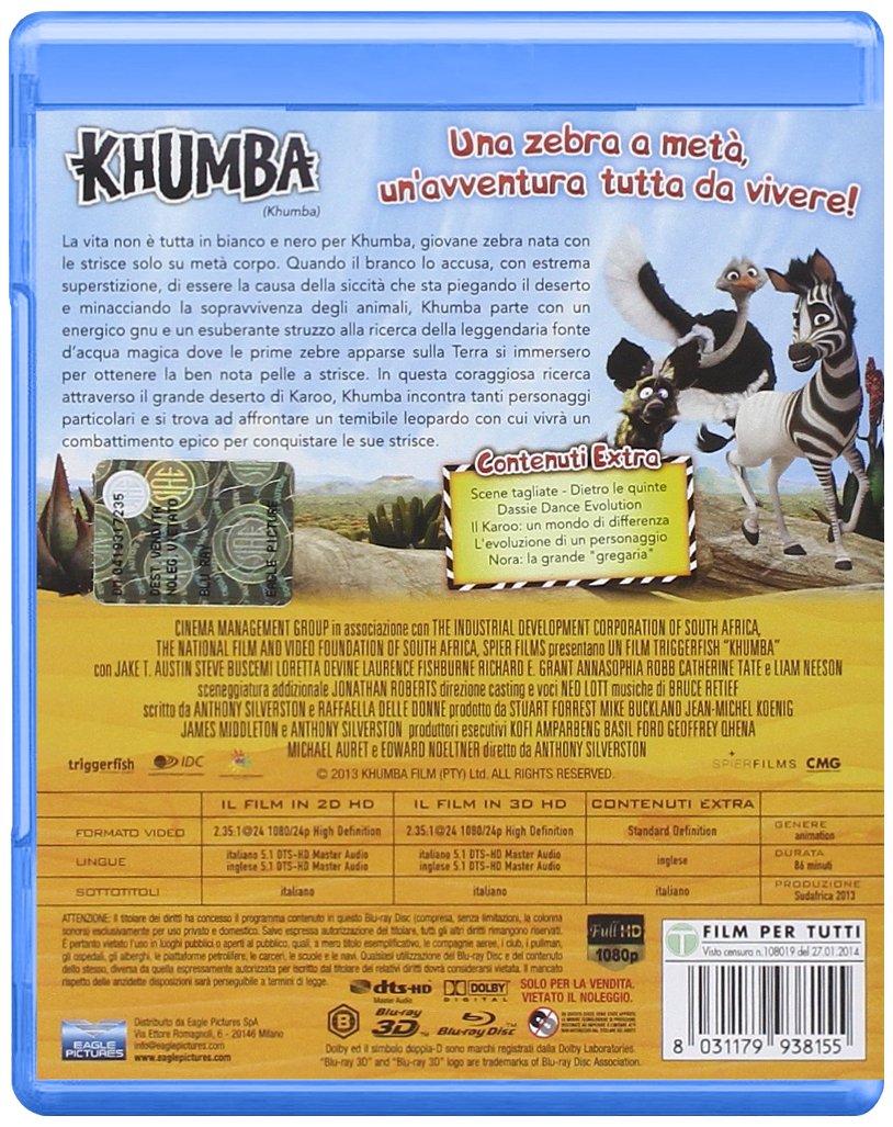 Khumba - Cercasi Strisce Disperatamente (3D) (Blu-Ray 3D) - (Italian Import)