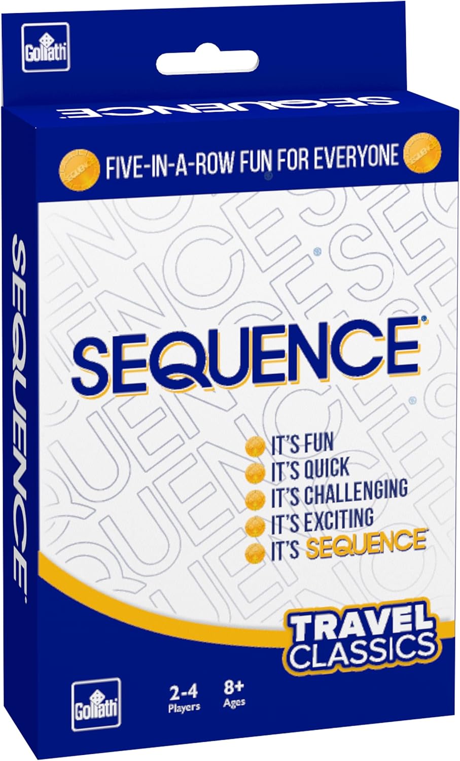 Goliath Games Travel Sequence | Five-in-a-row Fun for Everyone! | Family Strategy Game | For 2 or More Players, Ages 7+, White