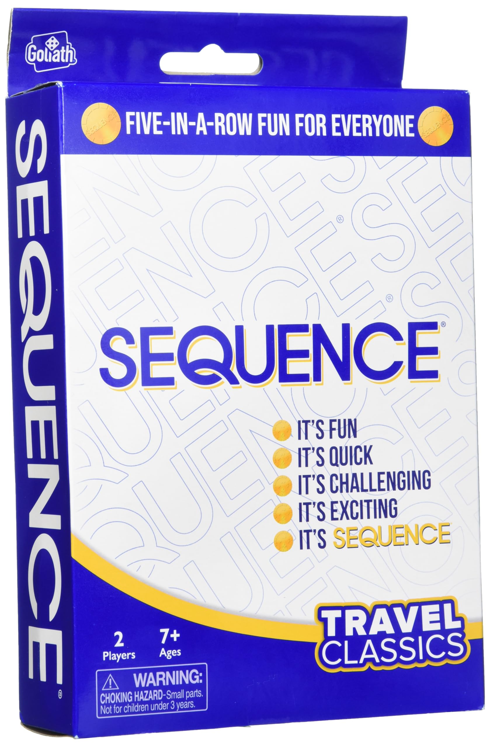Goliath Games Travel Sequence | Five-in-a-row Fun for Everyone! | Family Strategy Game | For 2 or More Players, Ages 7+, White