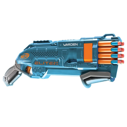Nerf Elite 2.0 Warden DB-8 Blaster, 16 Official Nerf Darts, Blast 2 Darts At Once, Tactical Rail, Slam Fire