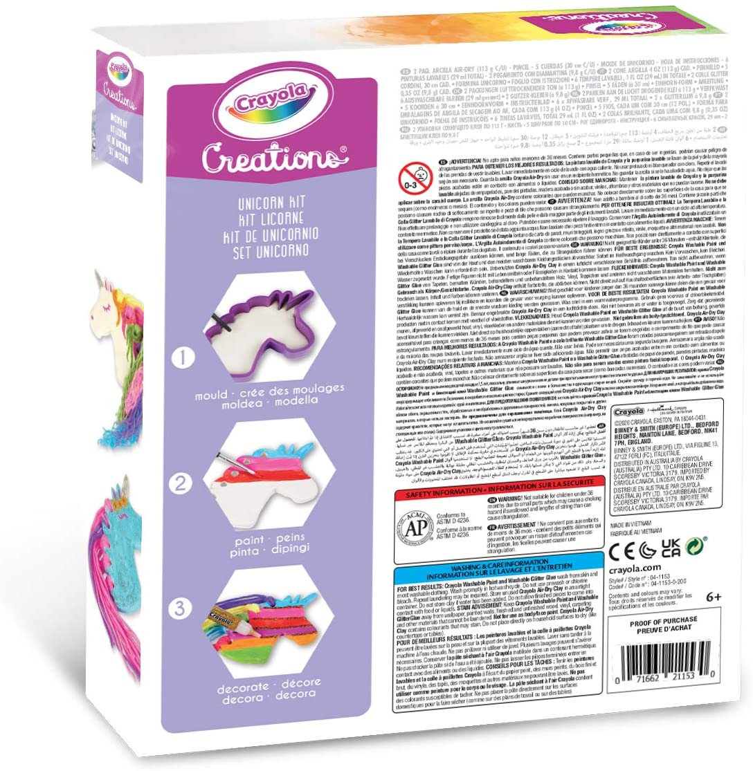 CRAYOLA 04-1153 Creations Unicorn Set-Creative Activity and Gift for Girls Age 8+, No Color