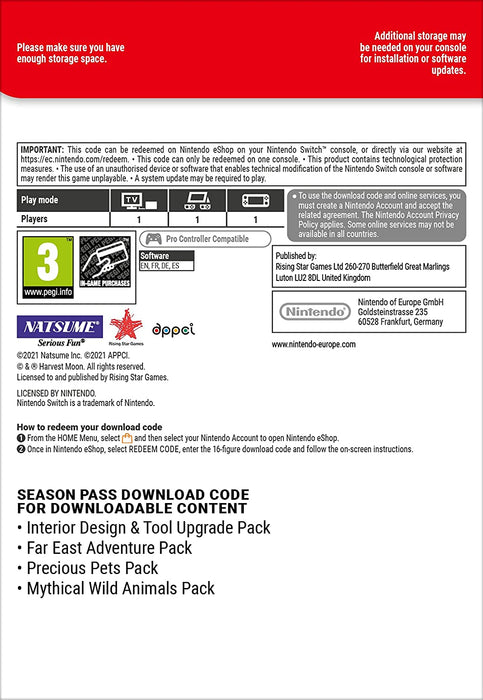 Harvest Moon One World Season Pass | Nintendo Switch - Download Code Nintendo Switch - Download Code Season Pass