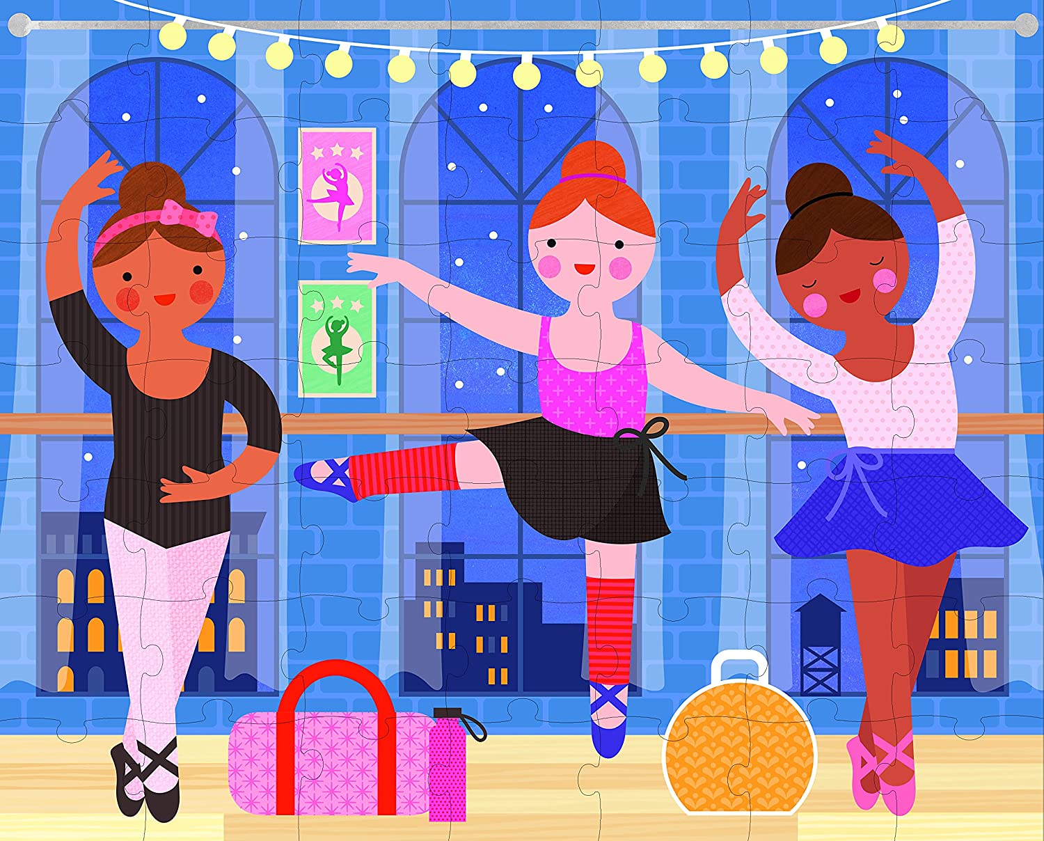 Petit Collage Two-Sided 49-Piece Puzzle for Kids, Ballerina – On-The-Go Double-Sided Puzzle for Preschoolers, Made with Safe Materials, Ideal for Ages 5+ Jigsaw Puz 2 Sided Ballerina