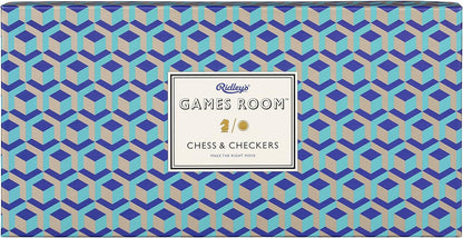 Ridley’s Classic 2-in-1 Chess and Checkers Set – Folding Family Board Games, Includes all Chess and Checkers Pieces, Ideal for Ages 8+ – Great Gift Idea