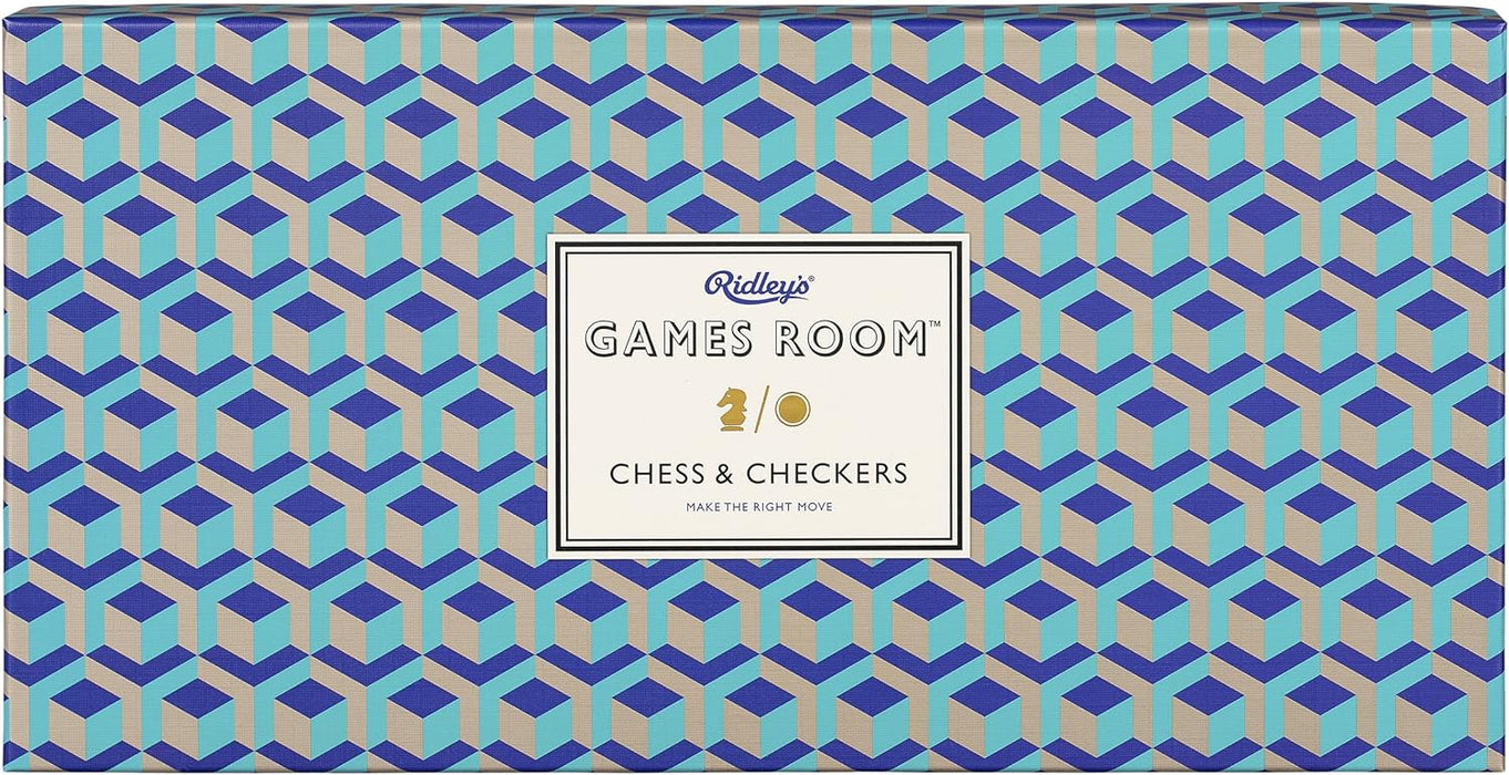 Ridley’s Classic 2-in-1 Chess and Checkers Set – Folding Family Board Games, Includes all Chess and Checkers Pieces, Ideal for Ages 8+ – Great Gift Idea