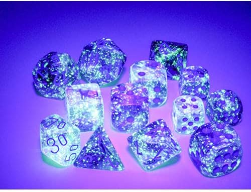 Chessex Nebula 12mm d6 Nocturnal/Blue w/Luminary Dice Block (36 dice