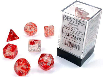 Chessex Nebula Polyhedral Red/Silver w/Luminary 7-Die Set