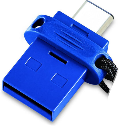 VERBATIM Store 'n' Go Dual Memoria USB I USB 3.2 Gen 1 y USB-C I 64GB I Memoria extraíble 2en1 I USB-C/USB-A I Memoria Externa para Smartphone, Laptop, Notebook y Co I Azul/Negro