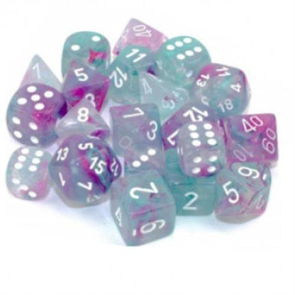 Chessex Polyhedral Dice Set: Nebula Luminary - Wisteria w/White (7