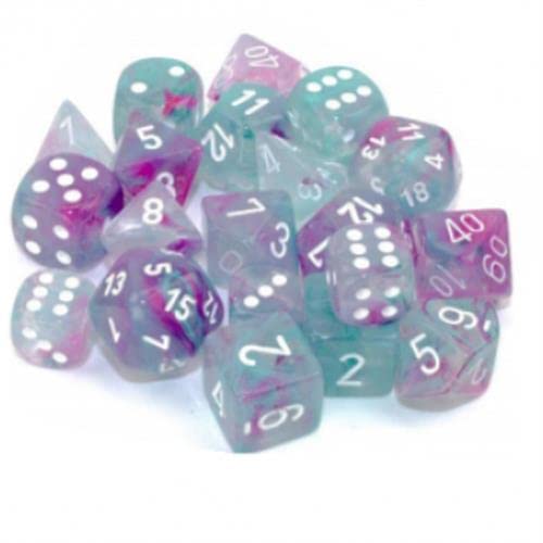 Chessex Polyhedral Dice Set: Nebula Luminary - Wisteria w/White (7