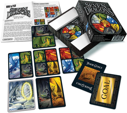 LOONEY LABS Seven Dragons Card Game - Fun Card Games Board Games for Kids and Adults Adult Card Games Kid Games Family Games for Game Night Dragon Game 2-5 Player Games Age 6 to Adult 72 Playing Cards