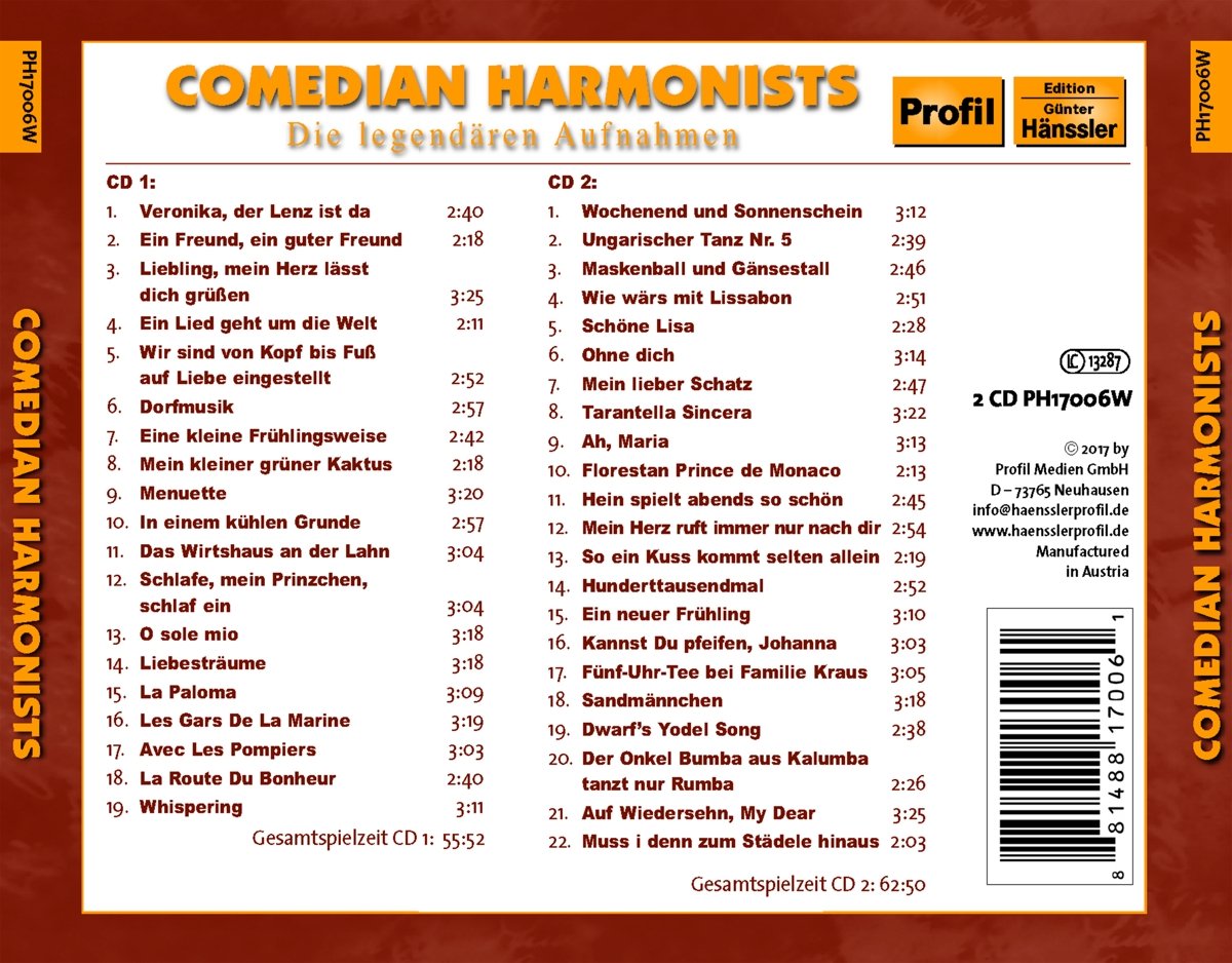 Comedian Harmonist - Die legendären Aufnahmen