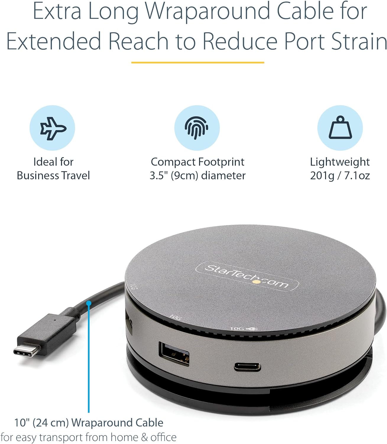 StarTech.com USB C Multiport Adapter - USB 3.1 Gen 2 10Gbps Type-C Mini Dock with 4K 60Hz HDMI/DisplayPort or 1080p VGA - 75W PD Passthrough, 3-Port USB Hub, GbE - Mobile Docking Station (DKT31CHDVCM