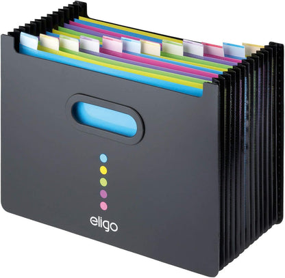 Snopake 15174 Eligo 13 Part Desk Storage Expander A4 Landscape Black &15171 Eligo 13 Part Desk Storage Expander A4 Portrait Black