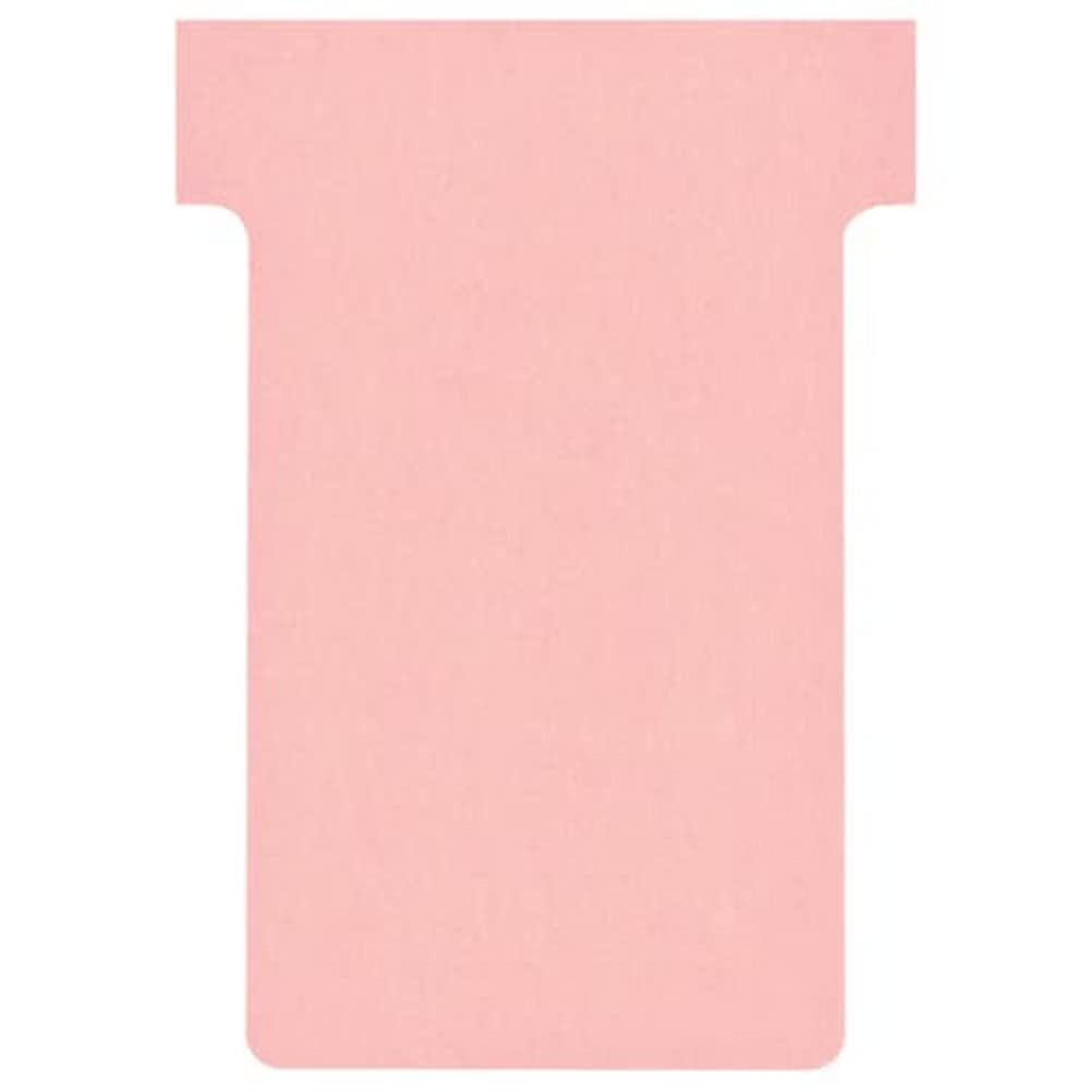 Nobo T-Cards Tab Top 15mm W60x Bottom W48.5x Full H85mm Size 2 Light Pink Ref 32938905