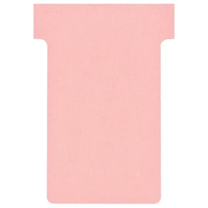 Nobo T-Cards Tab Top 15mm W60x Bottom W48.5x Full H85mm Size 2 Light Pink Ref 32938905