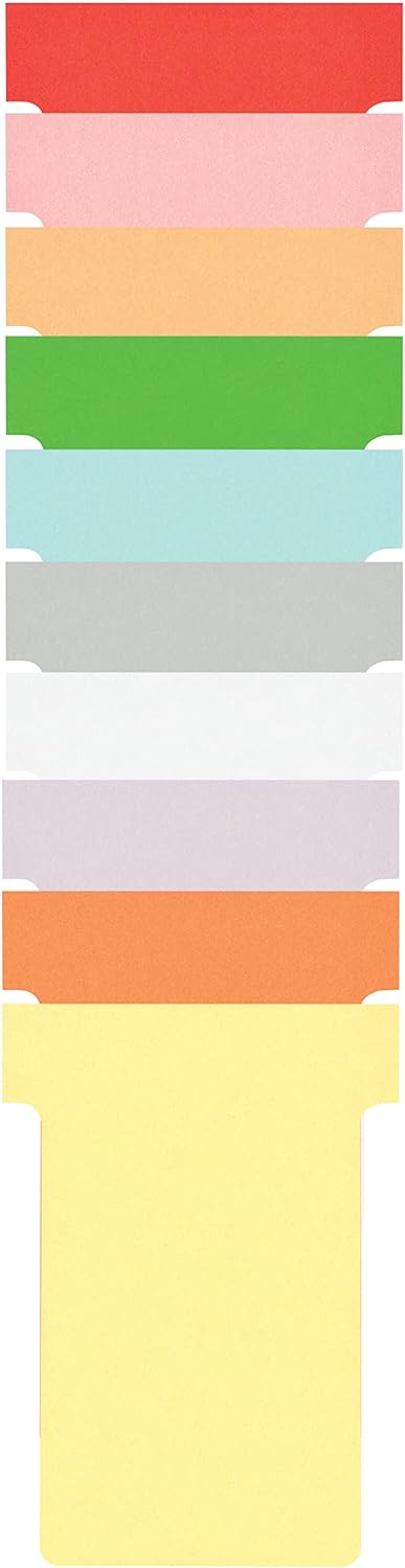 Nobo T-Cards Tab Top 15mm W60x Bottom W48.5x Full H85mm Size 2 Light Pink Ref 32938905