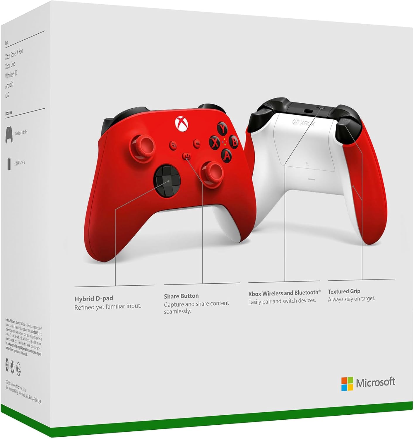 Xbox Wireless Controller Pulse Red Series X/S/One, Windows 10/11, iOS y Android