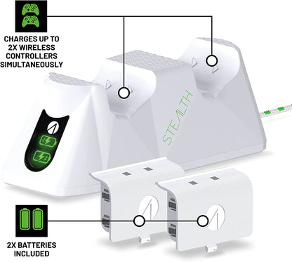 Stealth Sx-C100 X Twin Charging Dock for Xbox Series X/S - White (Xbox Series X)