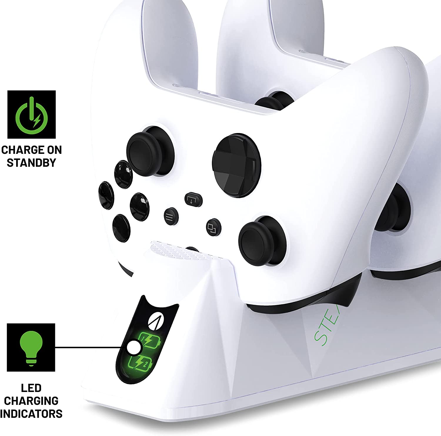 Stealth Sx-C100 X Twin Charging Dock for Xbox Series X/S - White (Xbox Series X)